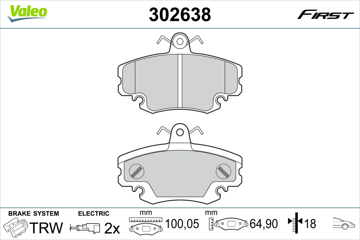 Set placute frana,frana disc 302638 VALEO